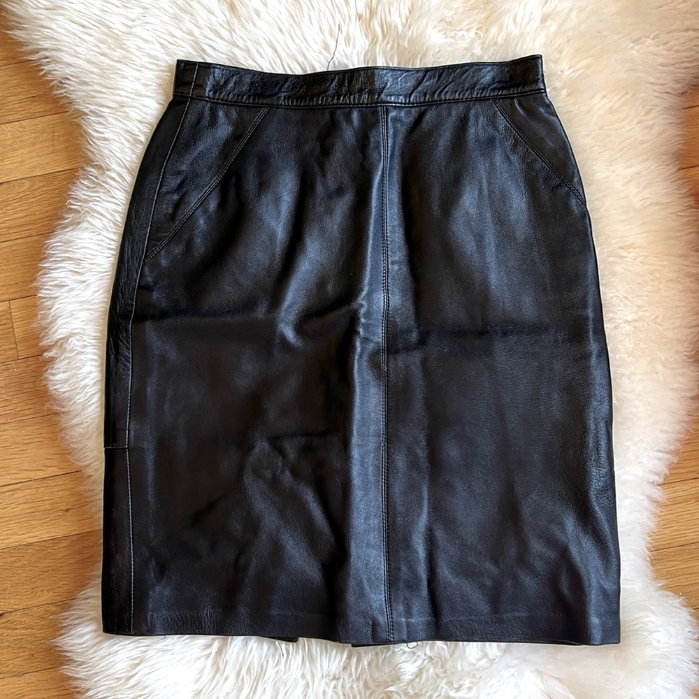 Genuine Leather High Waisted Skirt